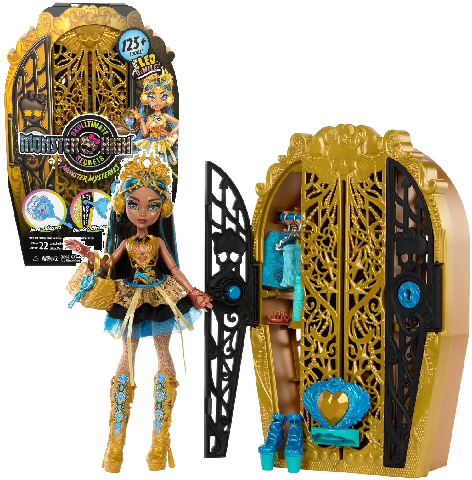 Кукла Монстр Хай Клео Де Нил и гардероб с лифтом - Monster High Skulltimate Secrets 1 Cleo De Nile Mattel HXH86