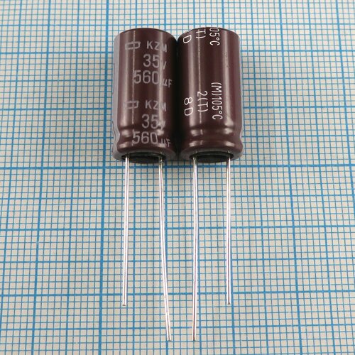 560uF 35v 35v560uF 10x20 KZM - Электролитический конденсатор