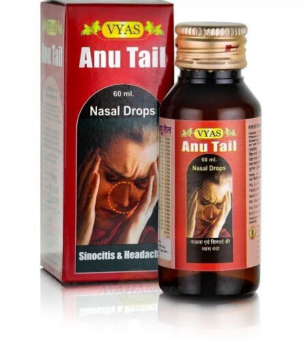 Масло Ану Тайлам Вьяс Anu Tailam Vyas 60мл  лечение ЛОРорганов