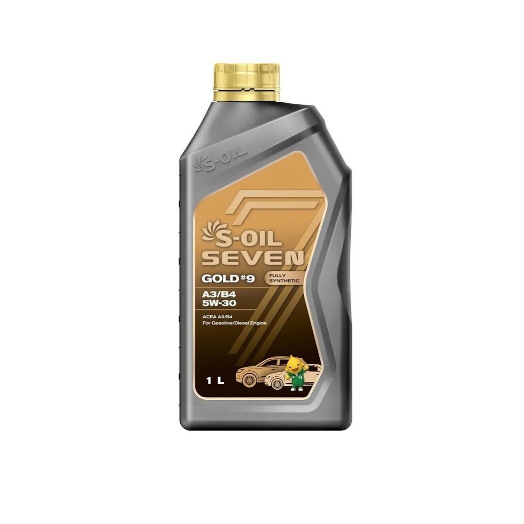 Синтетическое моторное масло S-OIL SEVEN GOLD#9 A3/B4 5W-40, 1 литр канистра