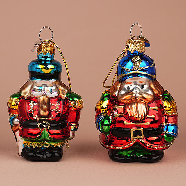 Елочные игрушки Гвардейцы 8 см, 2 шт, подарочная коробка, стекло, Winter Deco, 4060480-wd