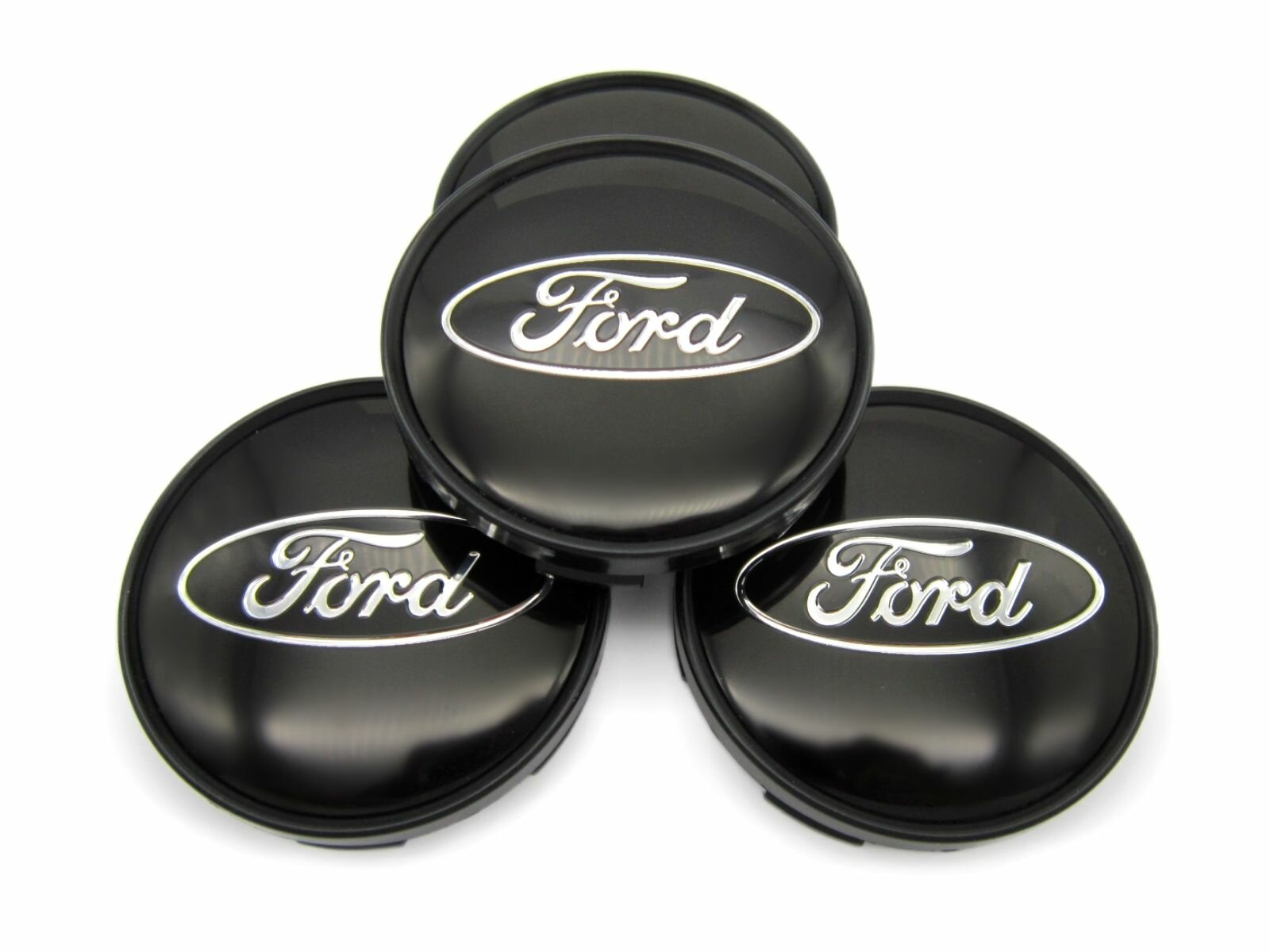 Колпачки, заглушки на литые диски Ford black 59/56/10 мм, комплект 4 шт.