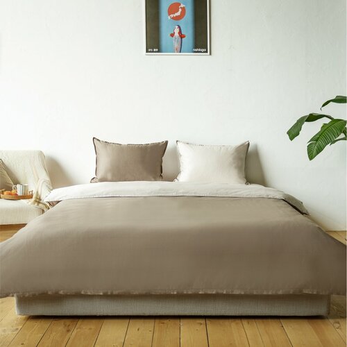 Постельное белье сатин двусторонний шоколад, размер Евро (200x220см)