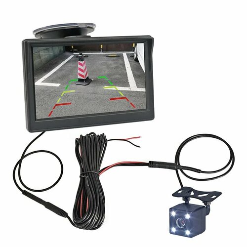 DIYSECUR 5-дюймовый TFT ЖК-монитор для автомобиля вид сзади обратная резервная автомобильная камера видеопарковочная система 2135₽