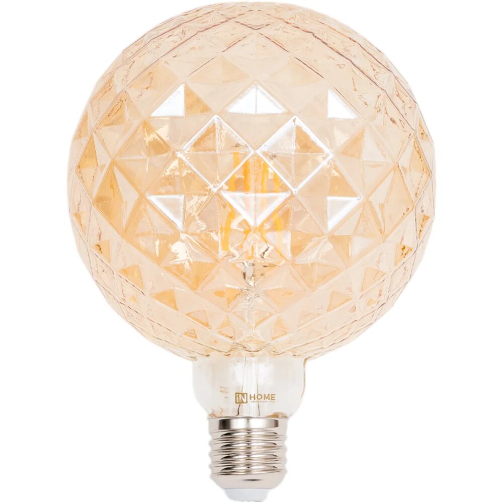 Лампа IN HOME сд LED-GL125CR-deco gold 15Вт 230В E27 3000K 1390Лм кристалл золотистая 4690612056098