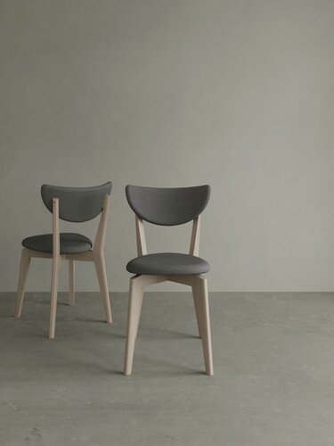 Изображение товара Стул для кухни Rogoletto Comfort, мягкий со спинкой, массив дуба, серый + белёный, 1 шт