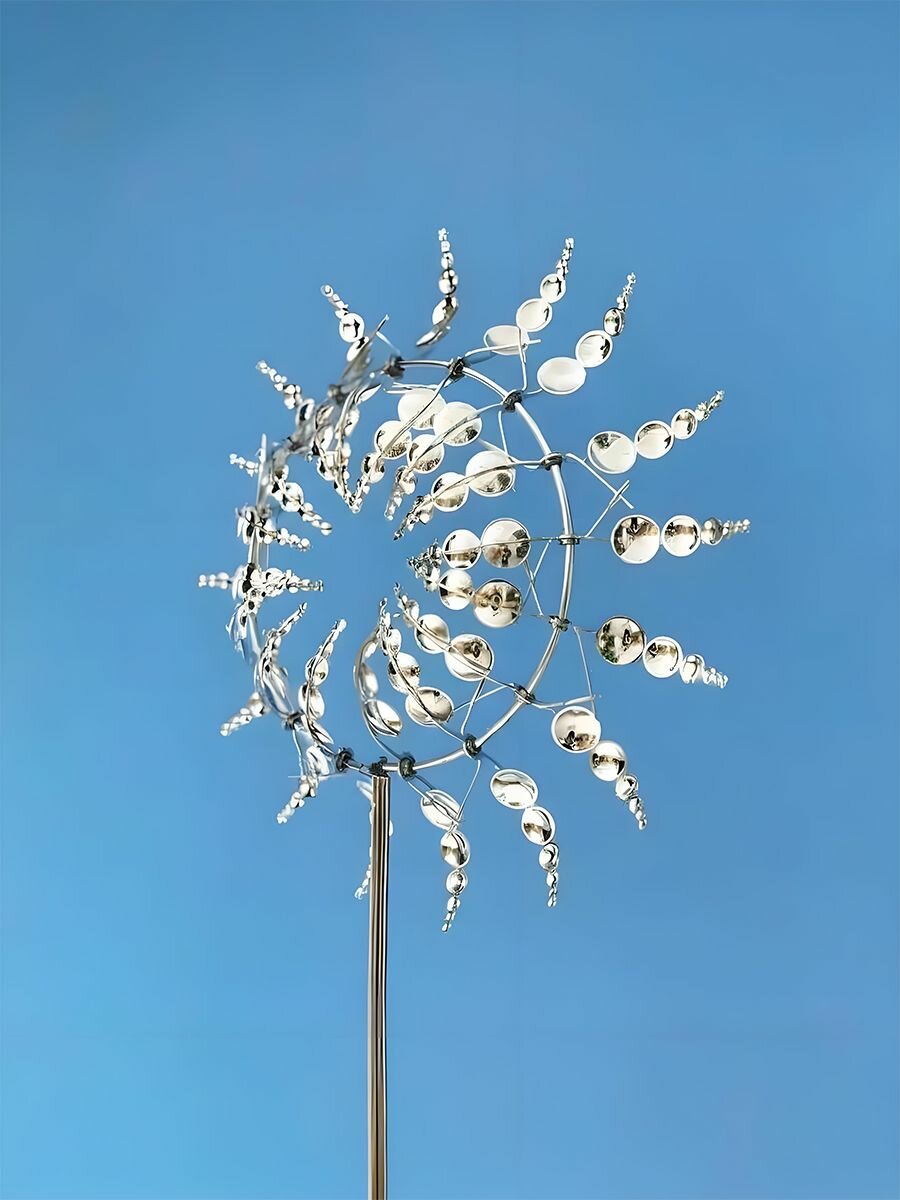 Скульптура Kinetic Flower для отпугивания вредителей 33х32х4 см серебристый