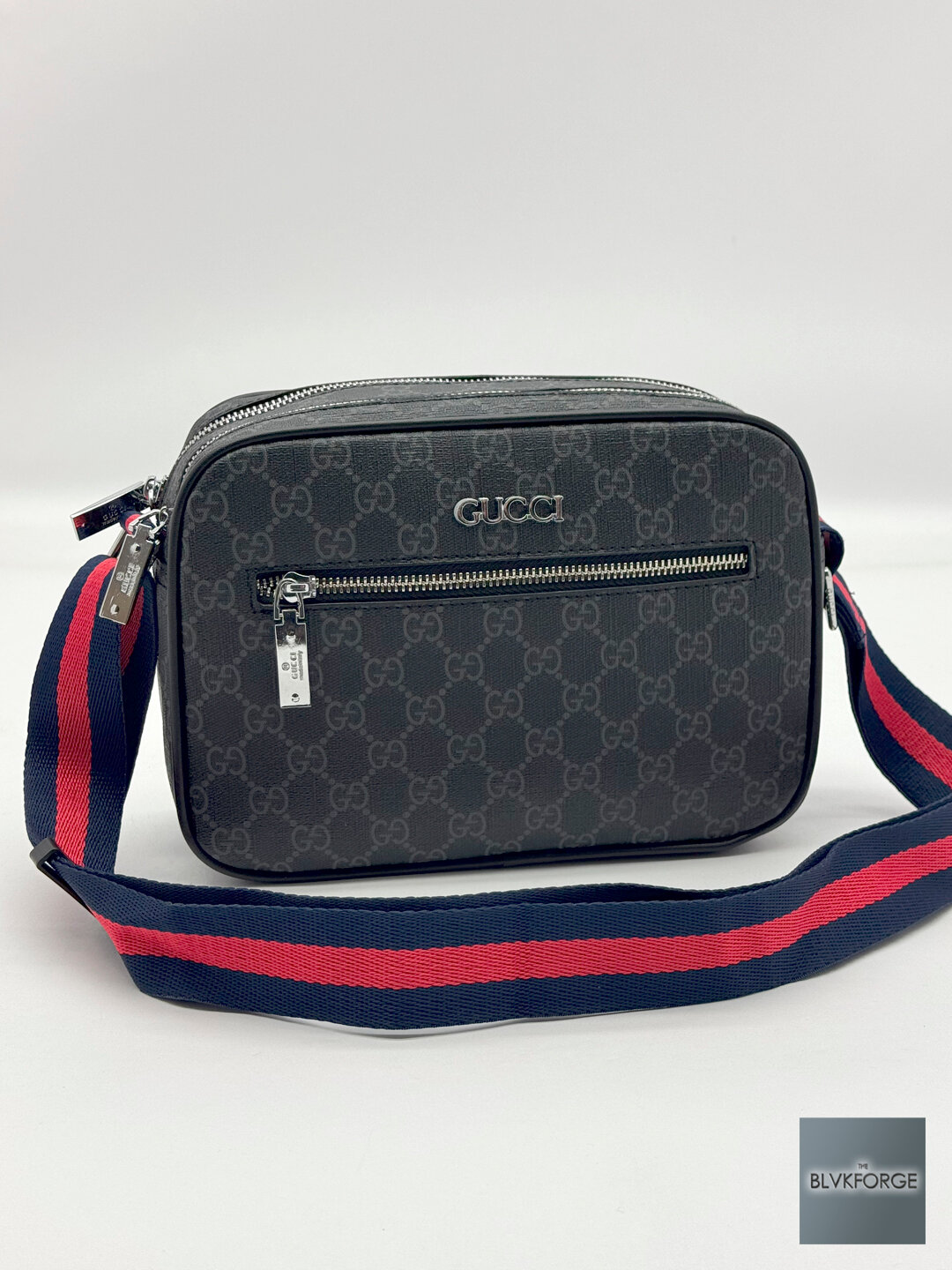 Сумка барсетка , фактура матовая, серый — фото 1