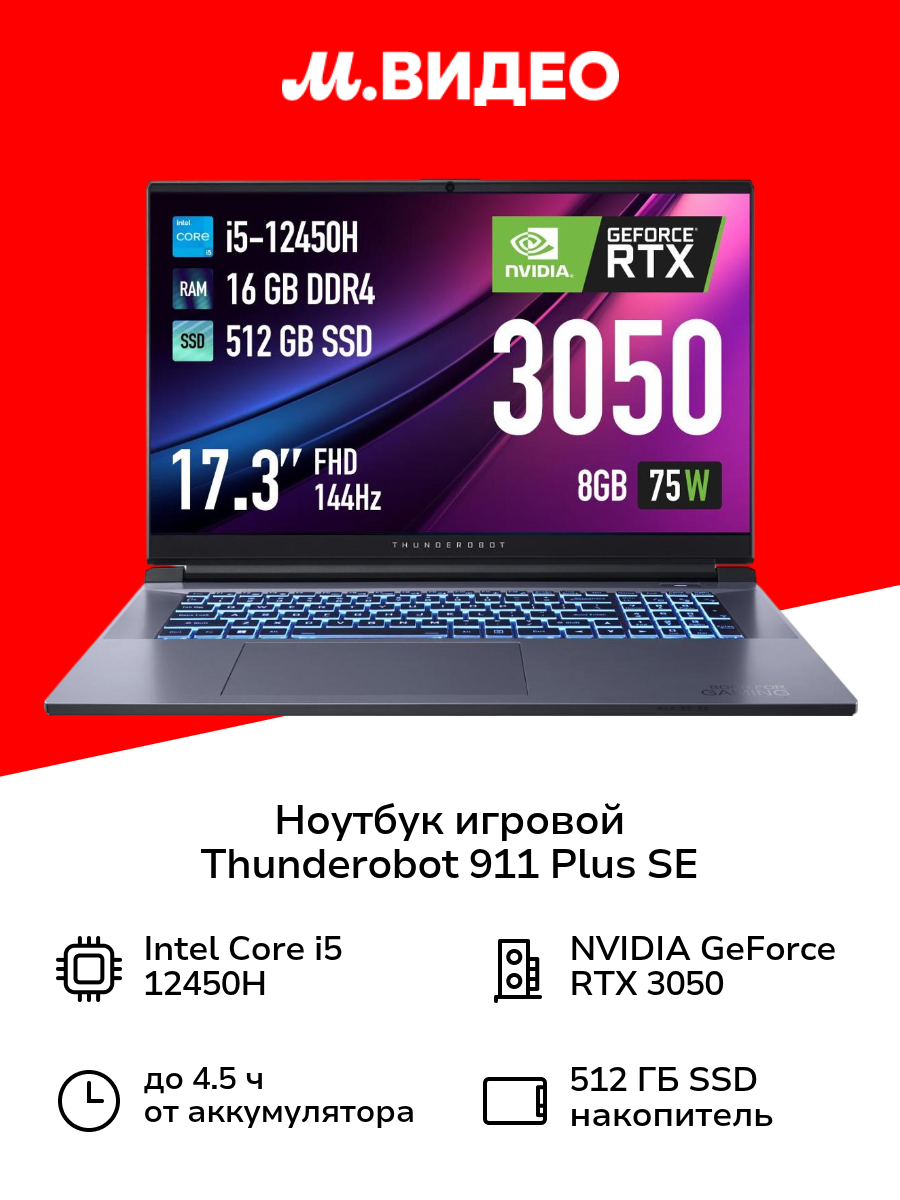 Ноутбук игровой Thunderobot 911 Plus SE