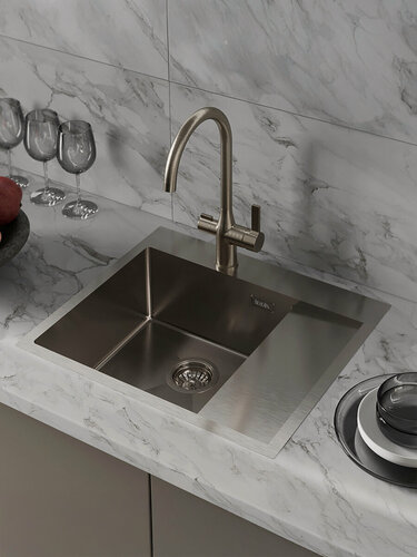 Изображение товара Мойка IDDIS Хейз (Haze) HAZ59SLi77 нержавеющая сталь сатин чаша слева 590*510