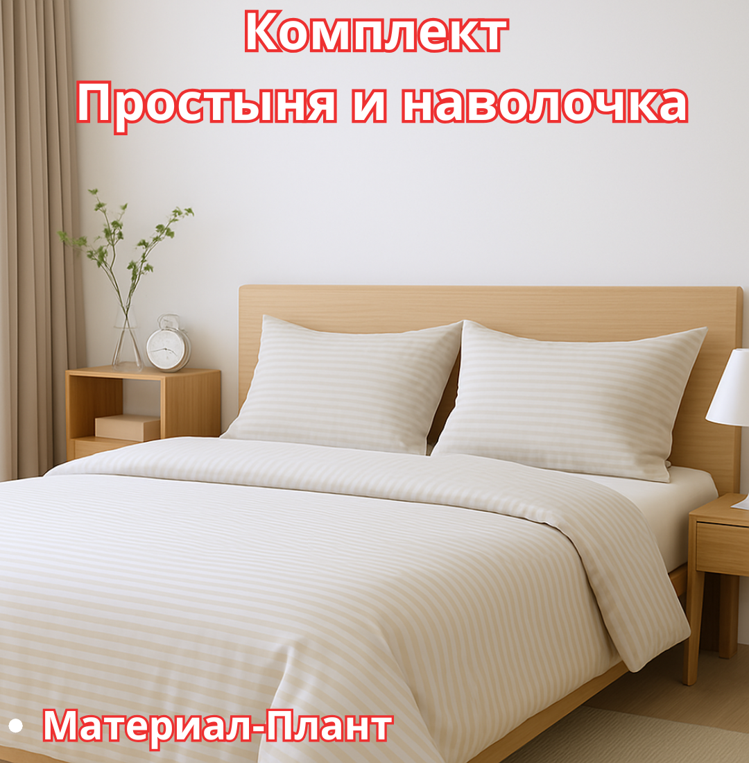 Постельное белья "Простыня и наволочка" размер евро стандарт