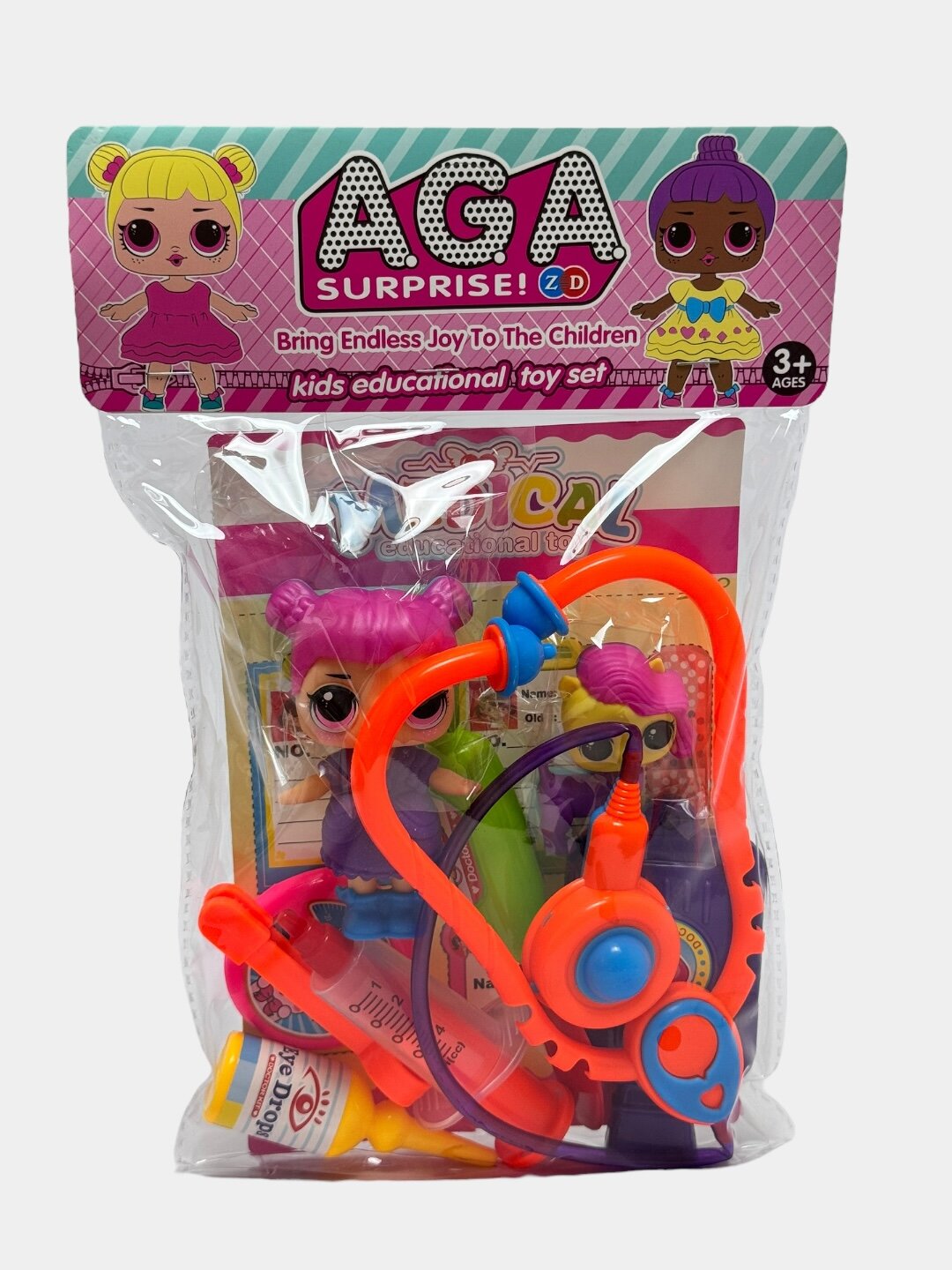 Игровой набор доктор для детей, Кукла и мед. аксессуары 3+, Развитие моторики Код. 00776