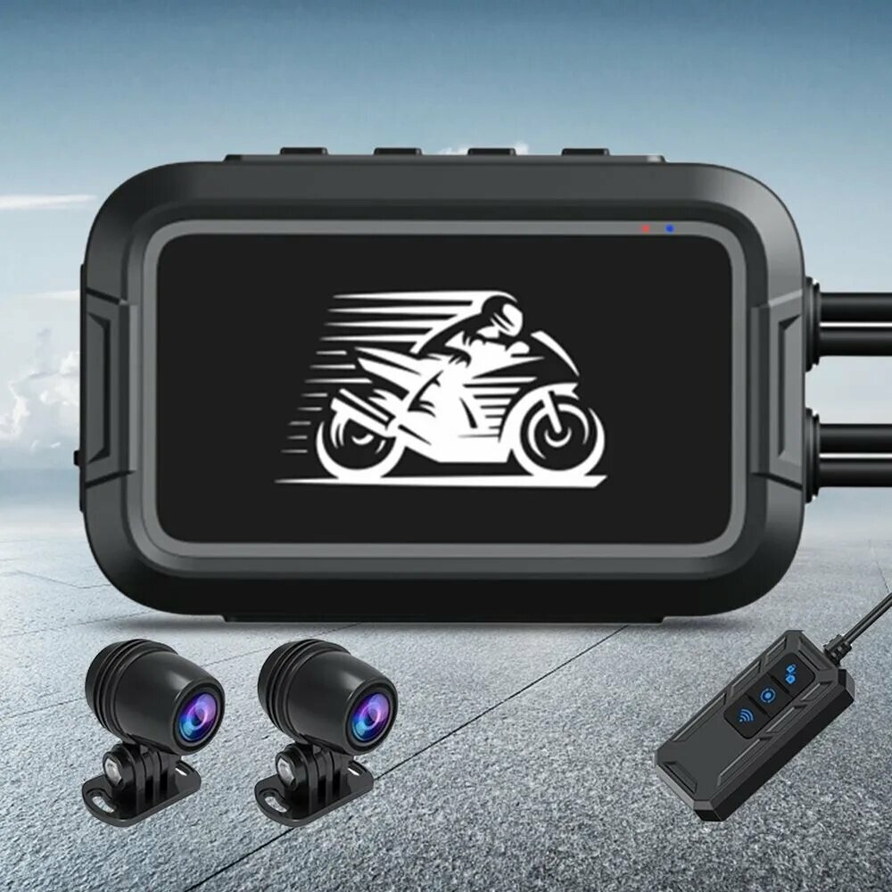 Полный корпус водонепроницаемый мотоцикл DVR видеорегистратор Wi-Fi GPS двойной 1080P передний вид сзади
