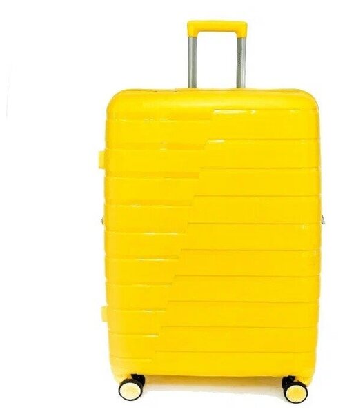 Умный чемодан Impreza Shift Latte, полипропилен, рифленая поверхность, опорные ножки на боковой стенке, увеличение объема, водонепроницаемый, 55 л, размер S, желтый