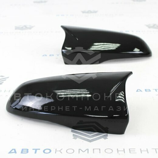 Накладки зеркал Лада Vesta (Lada Веста) в стиле BMW "М" (черный глянец)