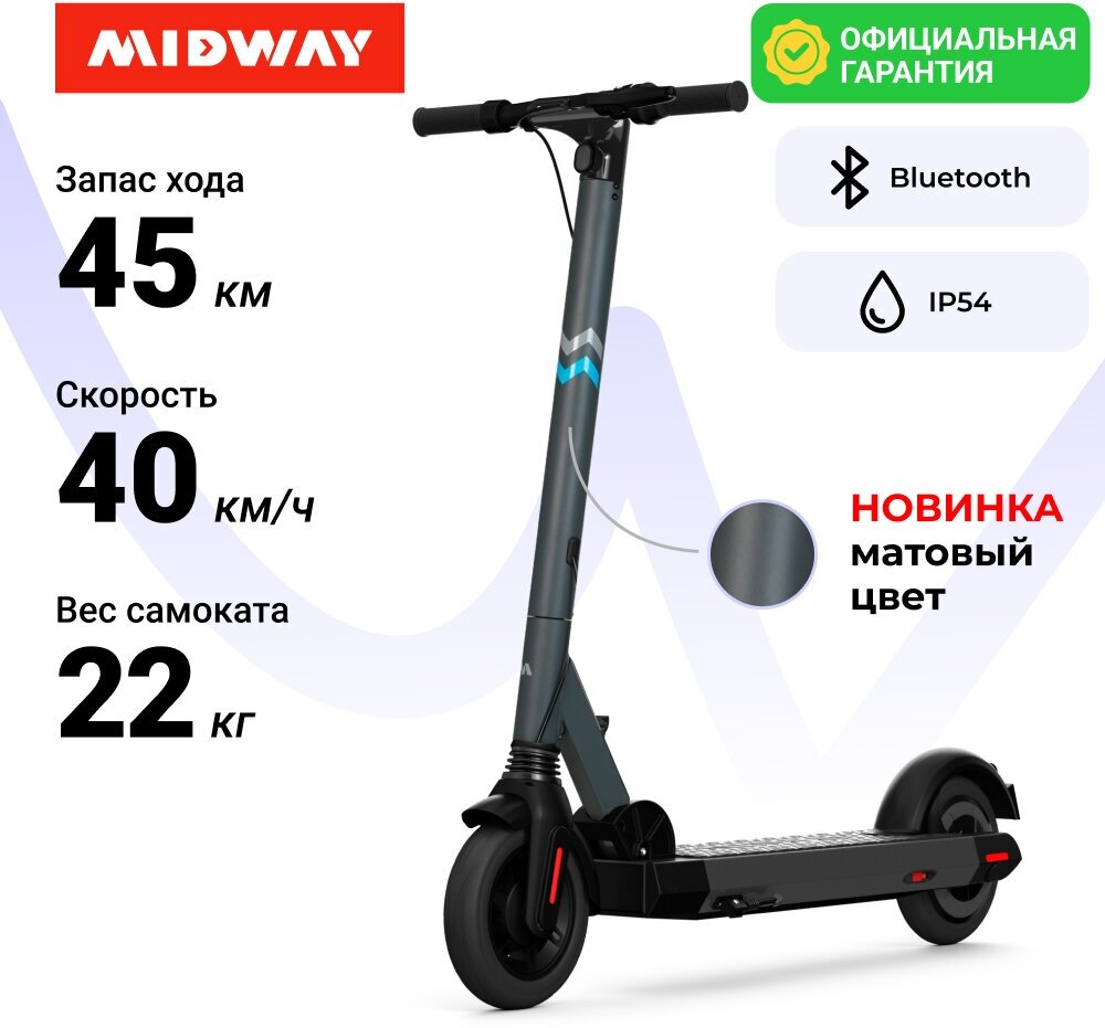 Электросамокат MIDWAY i- Max PRO (18000 mAh, до 40 км/ч, 600 W), серый