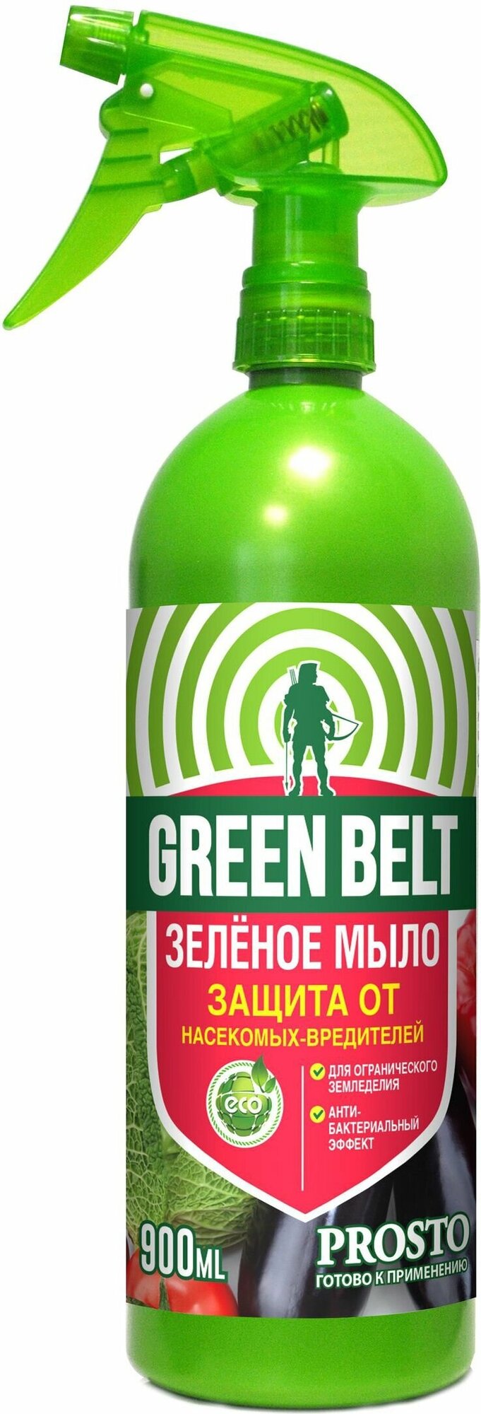 Средство защитное от вредителей GREEN BELT Prosto Зеленое мыло 900 мл