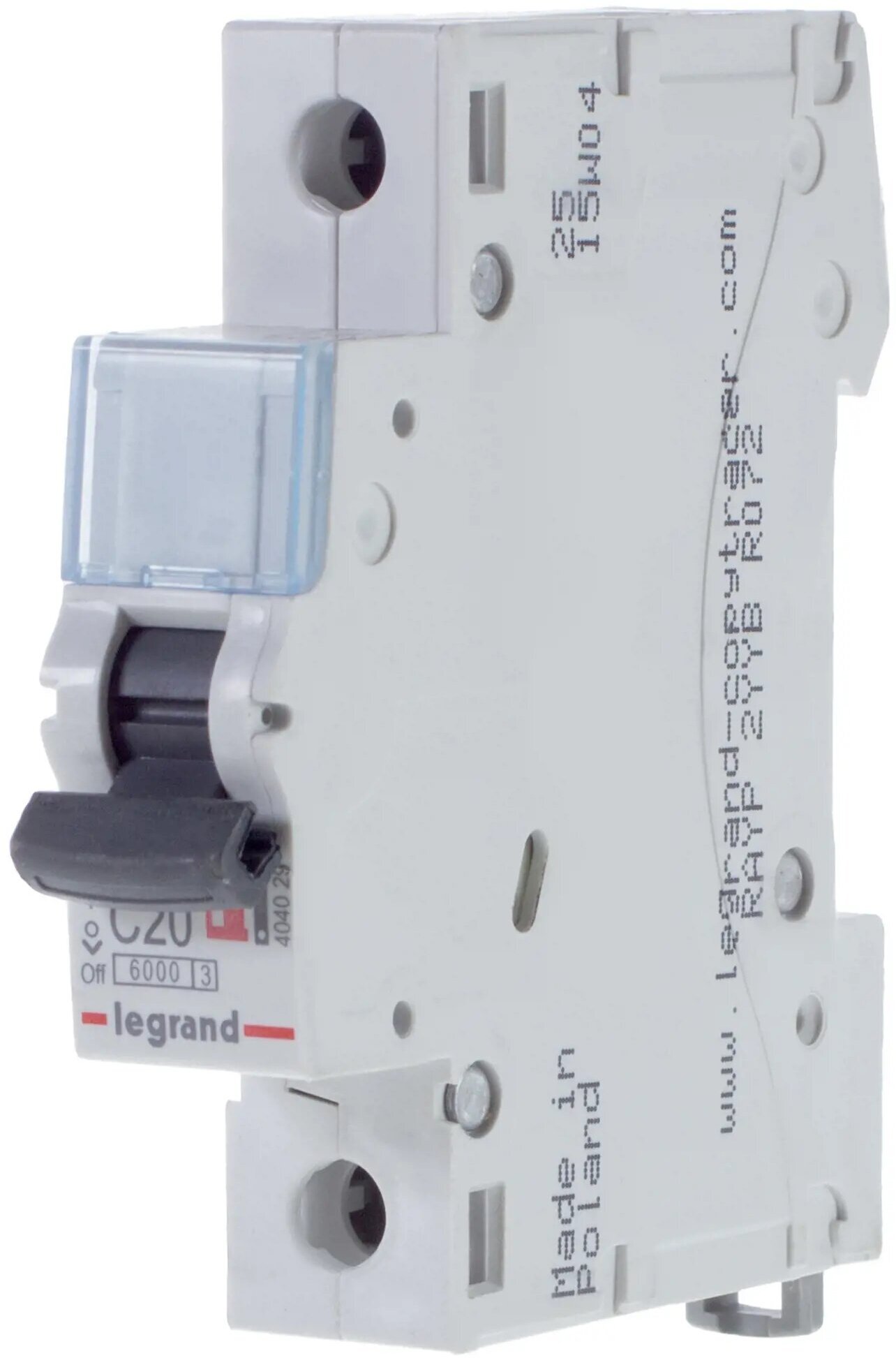 Автоматический выключатель Legrand TX3 1P C20 А 6 кА