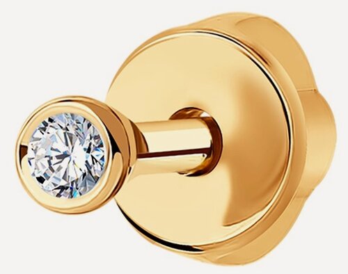 Изображение товара Моносерьга, красное золото, 585 проба, бриллиант