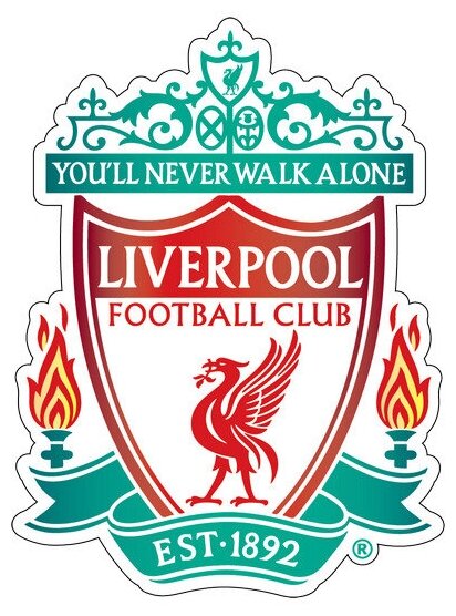 Наклейка Liverpool FC 11х15 см