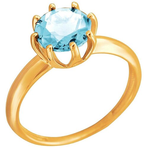 фото Эстет кольцо с 1 топазом из красного золота 01к3112165-1, размер 17.5