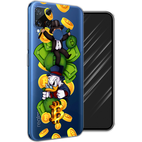 Силиконовый чехол на Realme C15 / Реалми С15 Scrooge McDuck and Monopoly, прозрачный силиконовый чехол scrooge mcduck and monopoly на realme c15 реалми с15