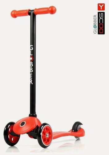 Изображение товара Детский самокат для первых навыков Y-SCOO RT Globber "My Free Fixed", 3 колеса, красный, 3.2кг без подъема руля