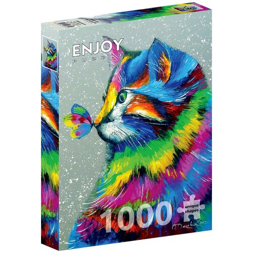 Пазл Enjoy 1000 деталей: Яркий кот и бабочка пазл enjoy 1000 деталей яркий кот и бабочка