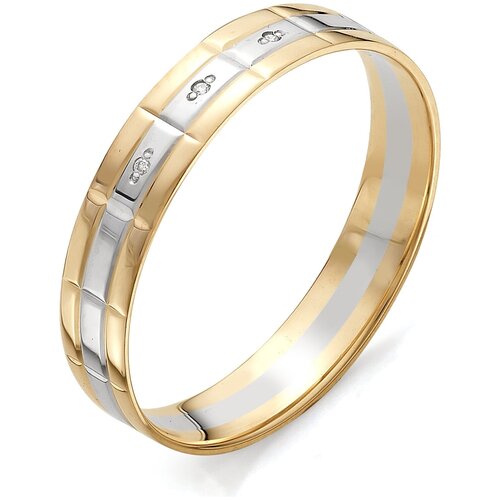 фото Алькор кольцо с бриллиантами из красного золота 12380-100, размер 21