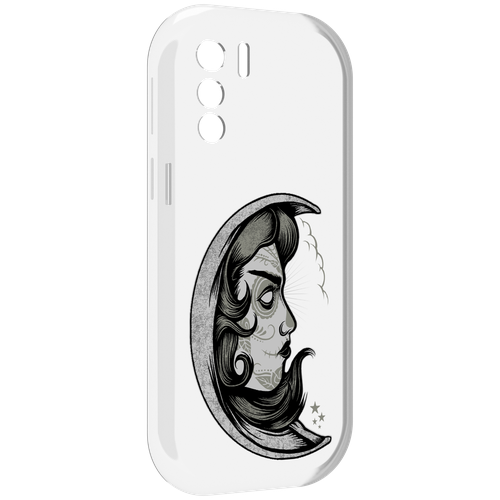 Чехол MyPads черно белая луна с лицом для UleFone Note 13P задняя-панель-накладка-бампер чехол mypads сырная луна для ulefone note 13p задняя панель накладка бампер