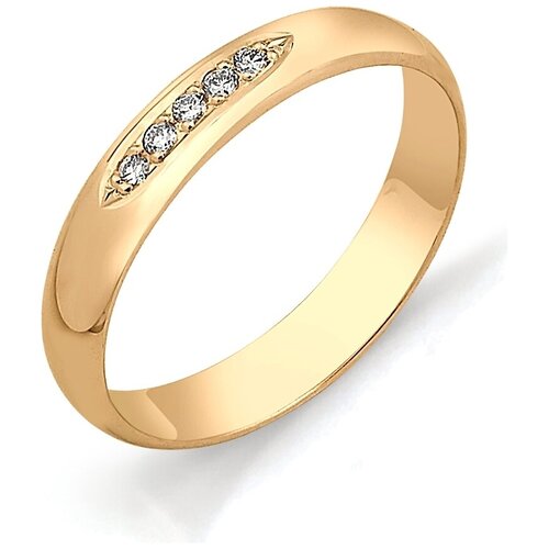 фото Алькор кольцо с бриллиантами из красного золота 1323-100, размер 20.5