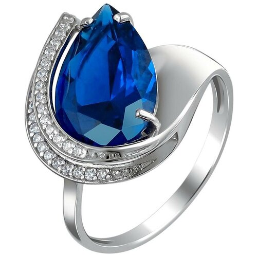 фото Эстет кольцо с топазом и фианитами из серебра 48к253493, размер 17.5