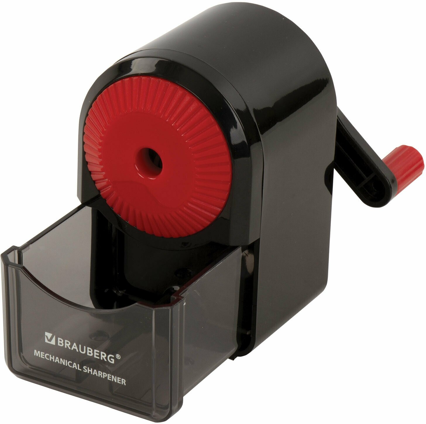 Точилка механическая BRAUBERG "ULTRA" для ч/гр и цветных карандашей, корпус черный с красным, 228626