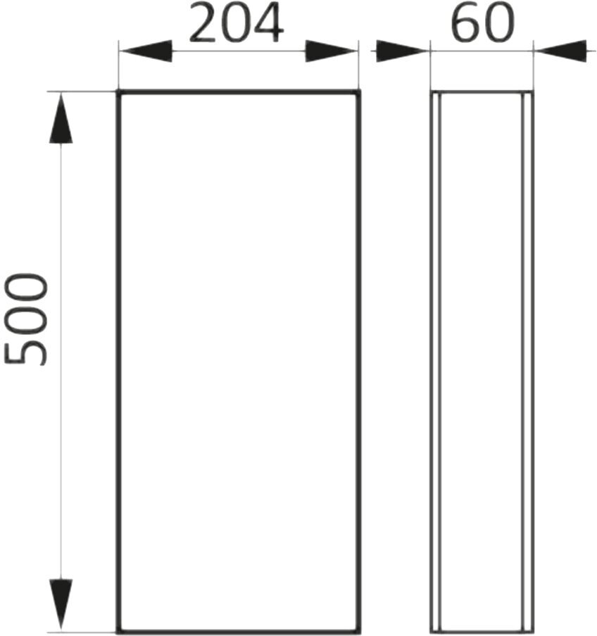 Воздуховод Era прямоугольный ПВХ 60х204, длина 0,5м