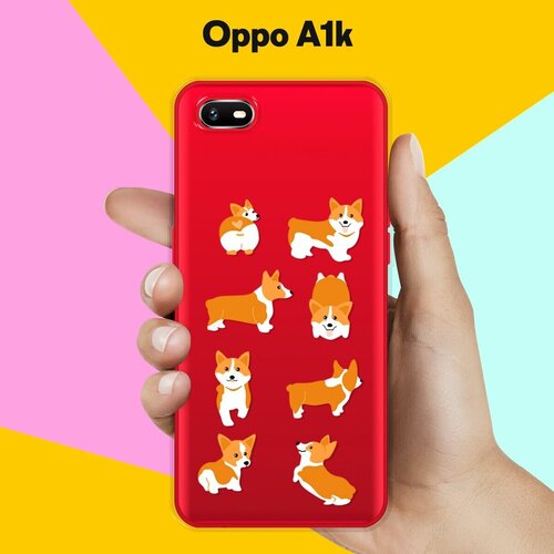 Силиконовый чехол на OPPO A1k Ракурсы корги / для Оппо А1к силиконовый чехол на oppo a1k ван гог корги для оппо а1к