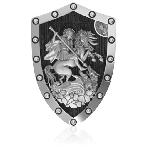 Иконка, белое золото, 585 проба, чернение, дерево, размер 3.5 см.