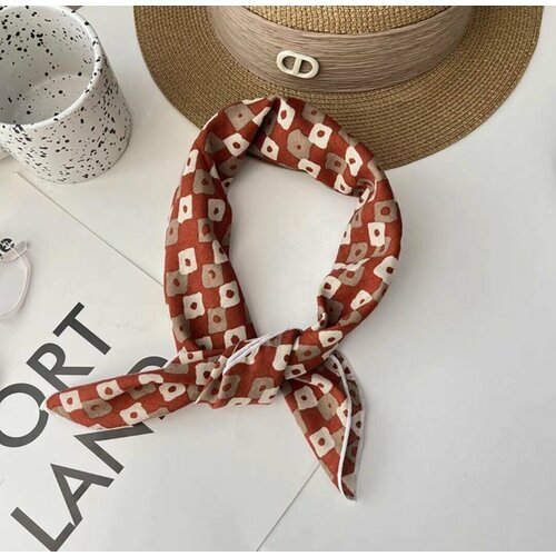 фото Платок ,55х55 см, бежевый, горчичный без бренда