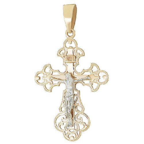 Крестик Крымский ювелирный завод, красное золото, 585 проба