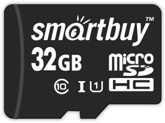 Карта памяти SmartBuy microSDHC 32Gb UHS-I Cl10 +ад, SB32GBSDCL10-01