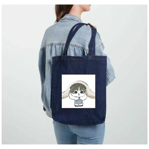 фото Сумка шоппер котики и акула нет бренда