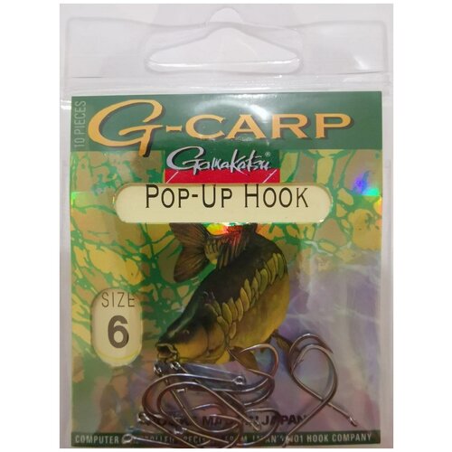 Крючок Gamakatsu G-carp Pop-Up Hook №6 крючок gamakatsu g carp pop up hook 6