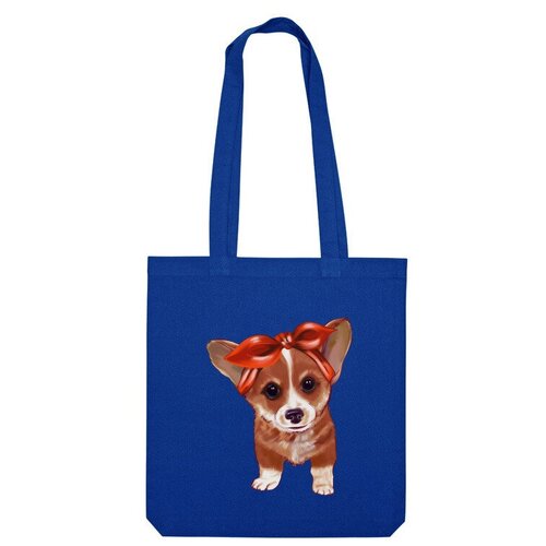 Сумка шоппер Us Basic, синий сумка корги девочка щенок оранжевый