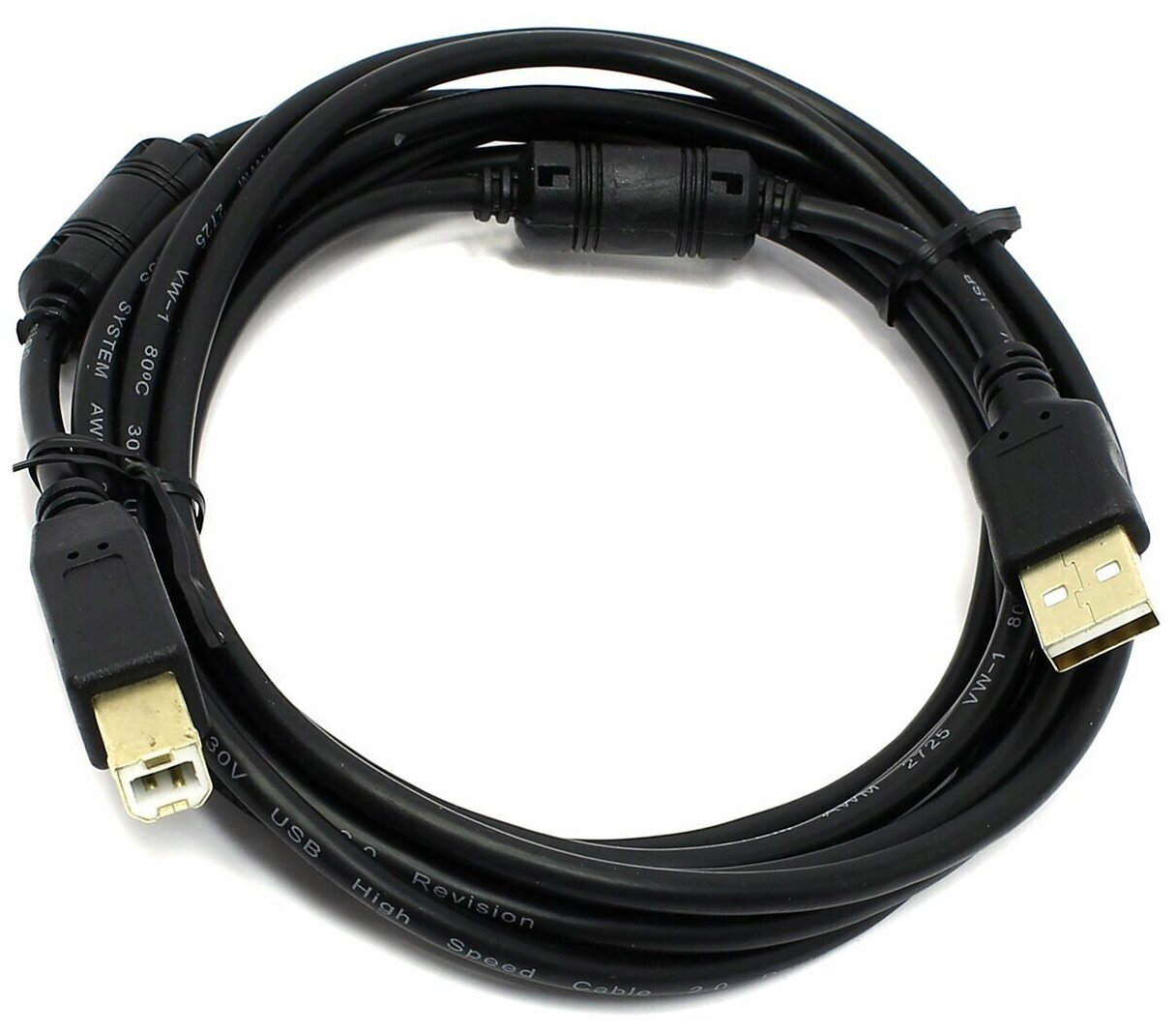 Проф. кабель 5bites UC5010-050A EXPRESS USB2.0 AM-BM ферритовые кольца 5м