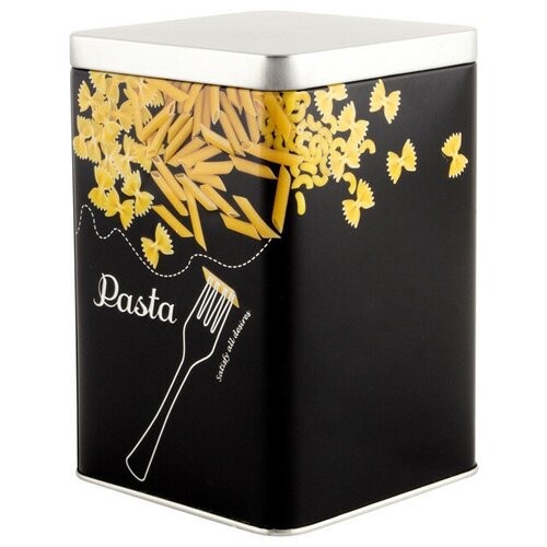 Банка для продуктов mallony макароны 1л квадратная жесть 957₽