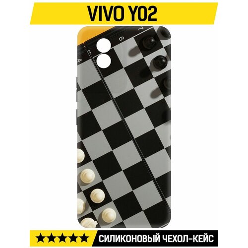Чехол-накладка Krutoff Soft Case Шахматы для Vivo Y02 черный