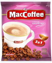 Растворимый кофе MacCoffee Амаретто 3 в 1, в пакетиках, 25 уп., 450 г