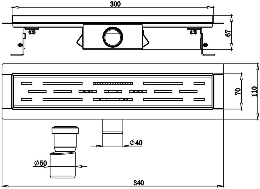 Трап для душа Ore Drain H3 универсальный затвор 300 мм нержавеющая сталь - фото №8