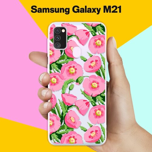 Силиконовый чехол Узор из цветов на Samsung Galaxy M30s силиконовый чехол узор из корги на samsung galaxy m30s