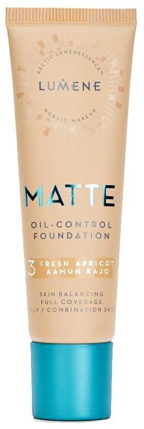 Lumene Тональный крем Matte Oil-Control, 30 мл/30 г, оттенок: 3 fresh apricot