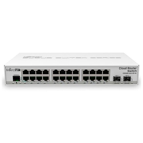 Коммутатор MikroTik CRS326-24G-2S+IN умный коммутатор mikrotik css610 8g 2s in cloud восемь портов ethernet 1g и два порта sfp для подключения к сети 10g фильтры mac